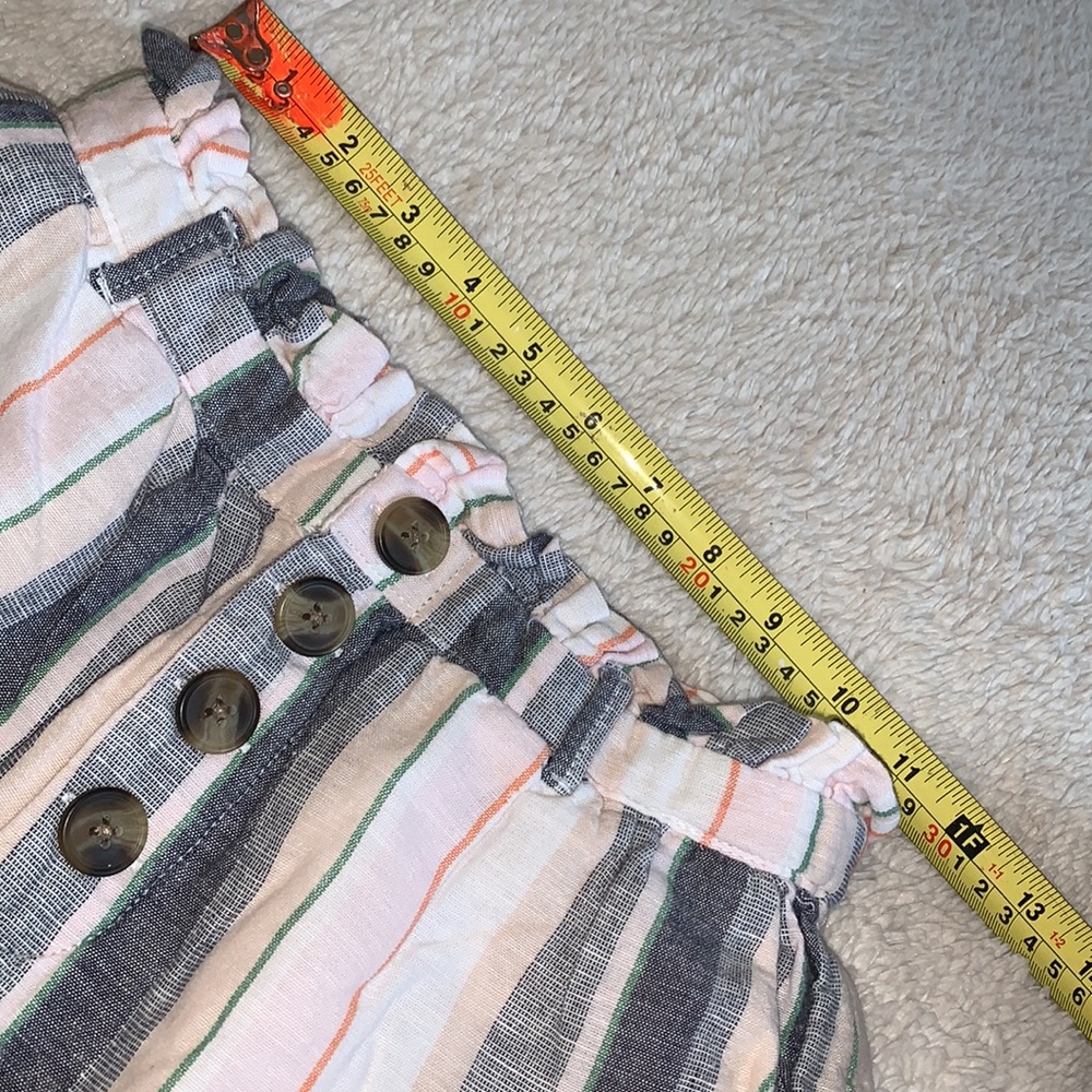 American Eagle XS Striped Elastic Waist Shorts EUC Pink Blue White Green - Picture 11 of 11